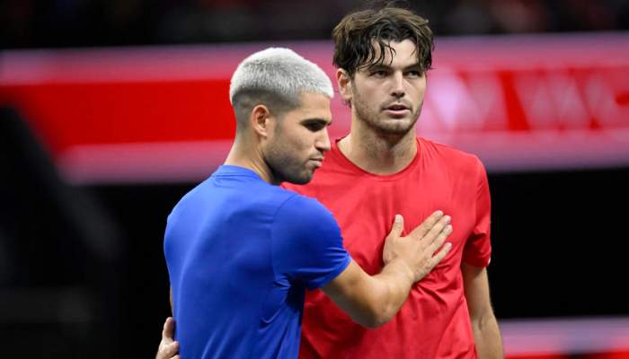 Taylor Fritz stuns Carlos Alcaraz for first time in straight sets at Laver Cup