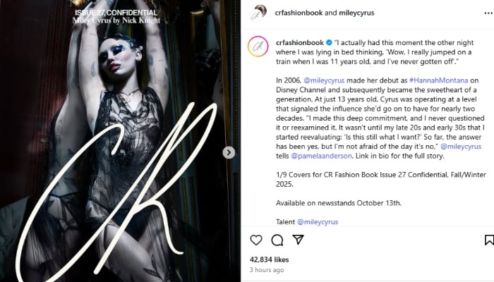 P.C.: Miley Cyrus/Instagram account