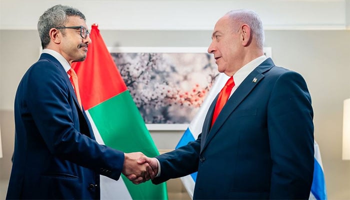 اماراتی وزیر خارجہ کی اسرائیلی وزیراعظم سے ملاقات
