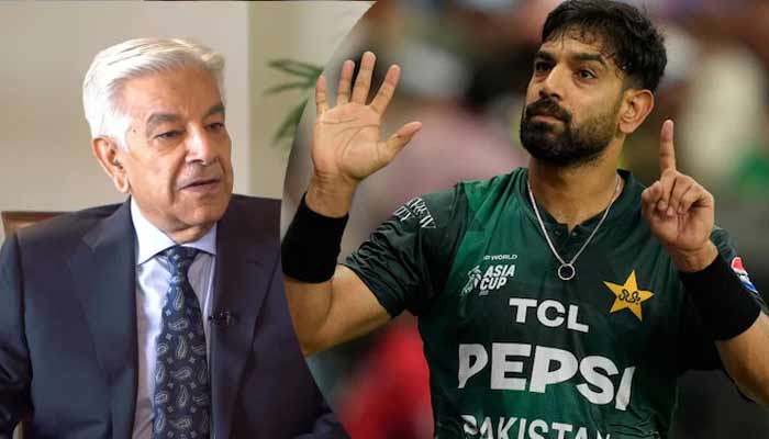 خواجہ آصف نے حارث پر جرمانے کے بعد بھارت کو  ایک بار پھر  0-6 یاد دلادیا