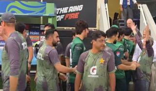 ٹی20 ایشیا کپ، پاکستانی ٹیم کا کرکٹ اکیڈمی پہنچنے پر شاندار استقبال