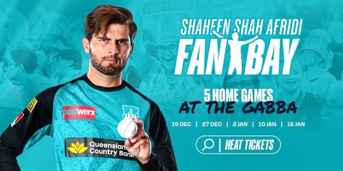بی بی ایل میں پہلی مرتبہ شرکت، برسبین ہیٹ کا ’شاہین شاہ آفریدی فین بے‘ کے قیام کا اعلان