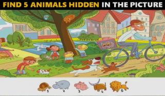 کیا آپ تصویر میں چھپے ہوئے جانوروں کو 11 سیکنڈ میں تلاش کر سکتے ہیں؟