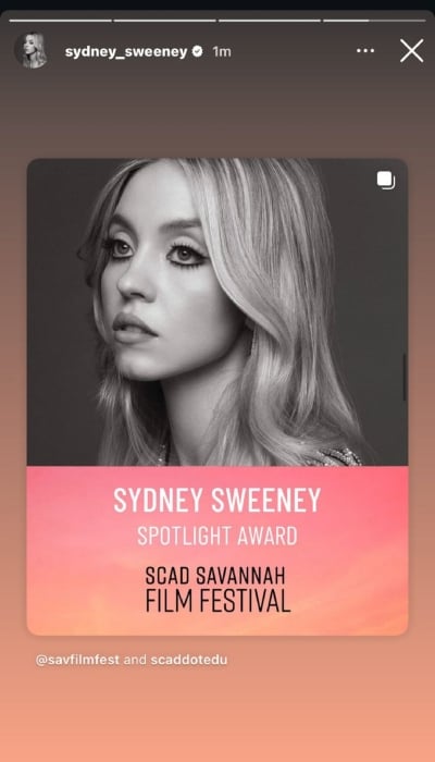 P.C.: Sydney Sweeney/Instagram Stories