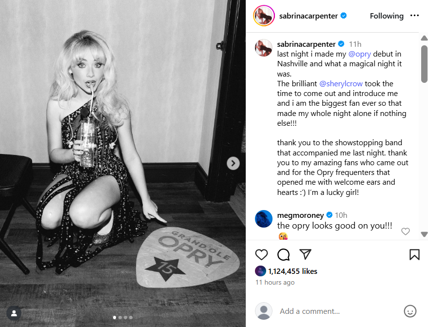P.C. Instagram/sabrinacarpenter