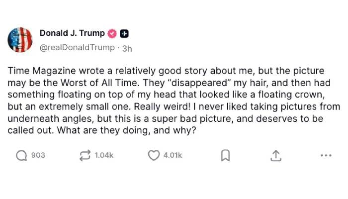 Time magazine cover sparks Trump criticism over unflattering image
