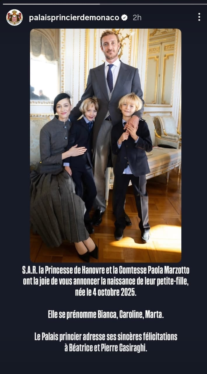 Monaco welcomes royal baby as Princess Carolina becomes grandma once again