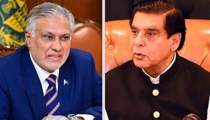راجہ پرویز اشرف اور اسحاق ڈار—فائل فوٹوز