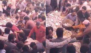 سیاسی ورکرز نے بریانی پر دھاوا بول دیا، ویڈیو وائرل 