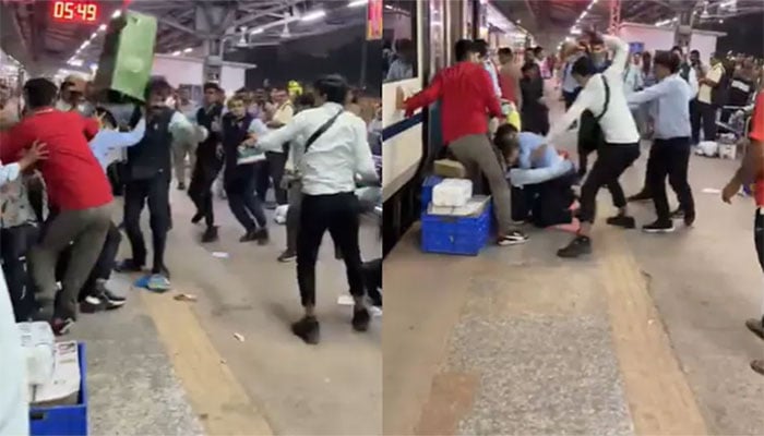 بھارت: ریلوے اسٹیشن پر جھگڑے میں  ڈسٹ بِن ہتھیار بن گئے