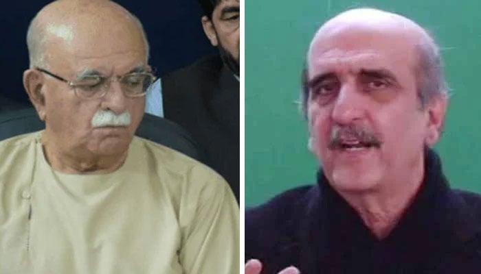 اکبر ایس بابر اور محمود اچکزئی—فائل فوٹوز
