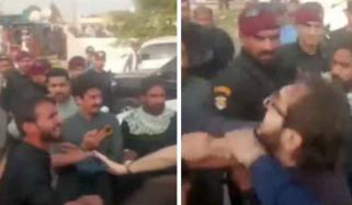سہیل آفریدی کی اڈیالہ جیل آمد، پی ٹی آئی کارکن آپس میں لڑ پڑے