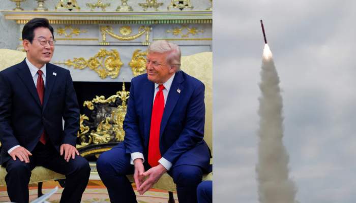 North Korea test-fires cruise missiles as Trump arrives in South Korea