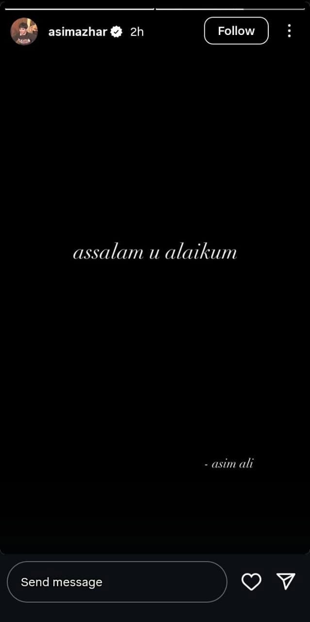 عاصم اظہر کی انسٹاگرام پر واپسی، ہانیہ کے ساتھ پیچ اپ کا چرچہ