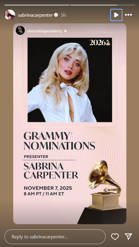 P.C. Instagram/sabrinacarpenter