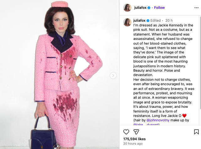 Julia Fox slammed by JFK grandson over controversial Onassis Halloween costume