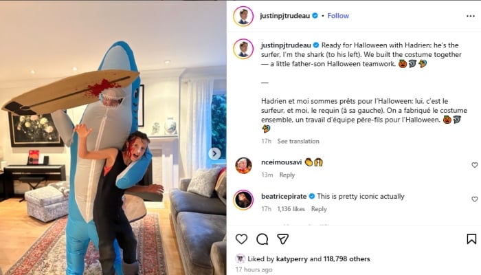 P.C.: Justin Trudeau/Instagram account