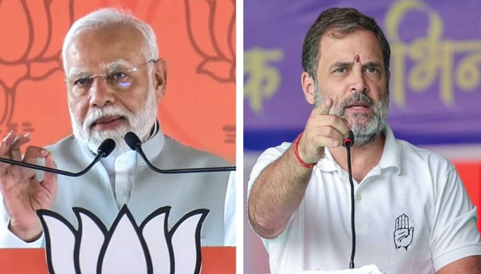 راہول گاندھی اور نریندر مودی—فائل فوٹوز