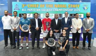 تیسری نیول چیف اسکواش چیمپئن شپ، مینز ناصر اقبال، ویمنز ماہ نور نے جیت لی