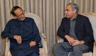 وفاقی وزیر داخلہ محسن نقوی کی ق لیگ کے سربراہ چوہدری شجاعت سے ملاقات