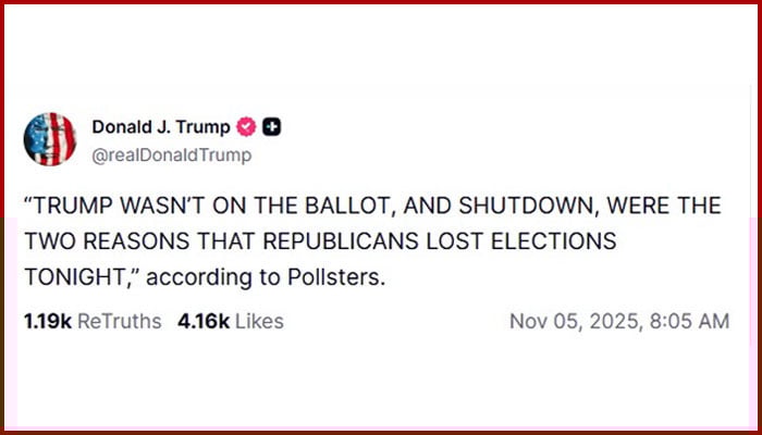 ٹرمپ نے ظہران ممدانی کے مقابلے میں ریپبلکن امیدوار کی شکست کی 2 وجوہات بتادیں