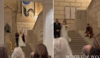 خاتون کی مزاحیہ حرکت نے دلہن کی انٹری خراب کردی 