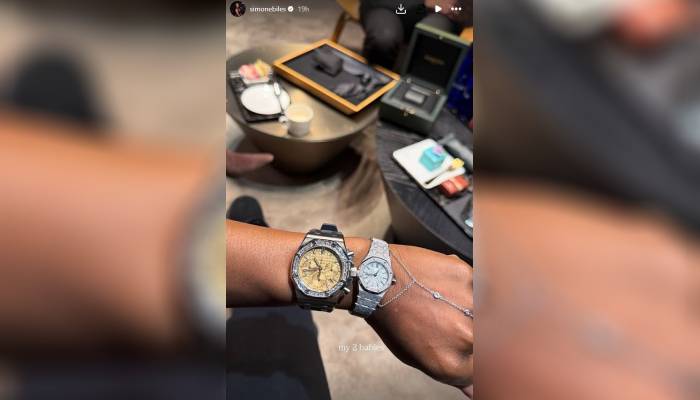 Simone Biles flaunts dazzling new $50K Audemars Piguet watch
