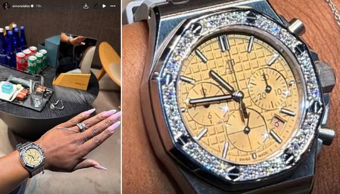 Simone Biles flaunts dazzling new $50K Audemars Piguet watch