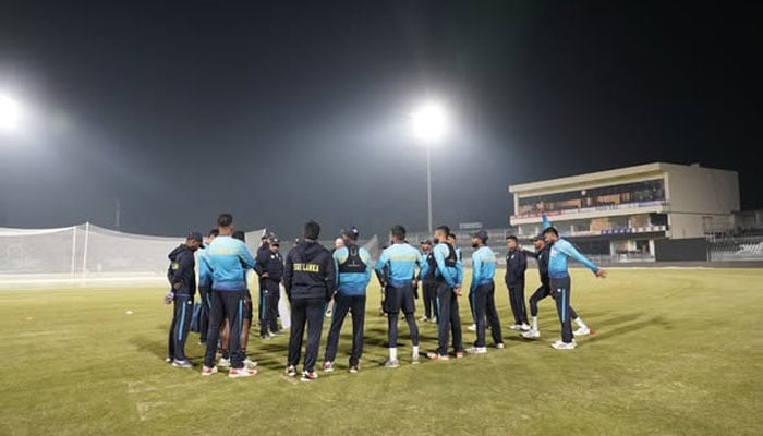 سری لنکن ٹیم کا راولپنڈی میں ٹریننگ سیشن