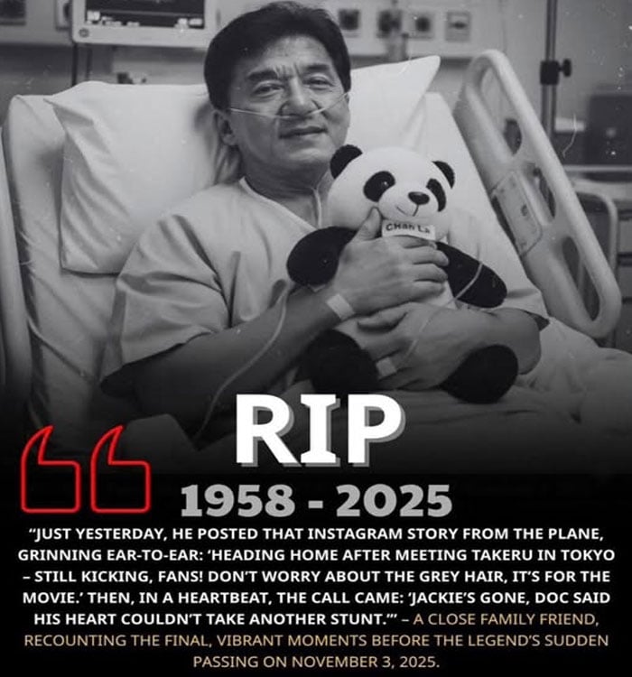 جیکی چن کی موت کی افواہیں، مداحوں کا سوشل میڈیا پر ردعمل