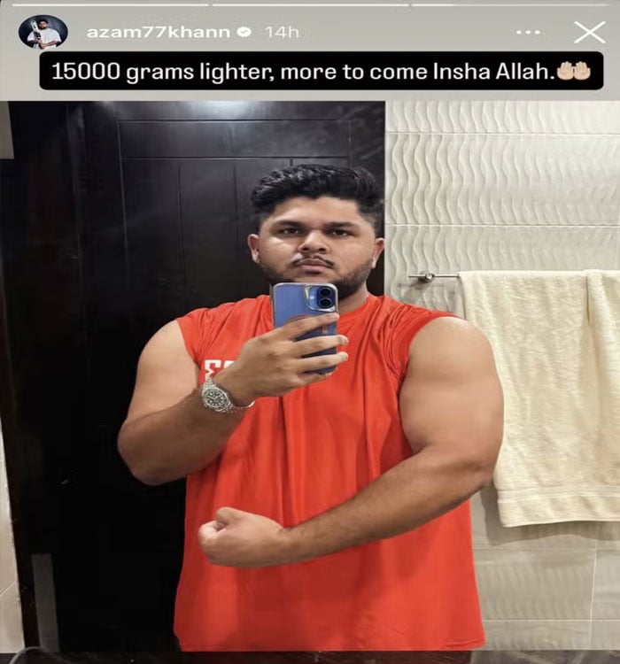 اعظم خان نے 2 ماہ میں 15 کلو وزن کم کرلیا