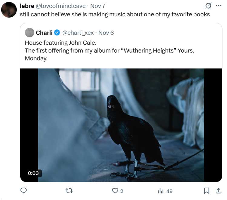 Charlie XCX drops new song ‘House’ from ‘Wuthering Heights’, John Cale reacts