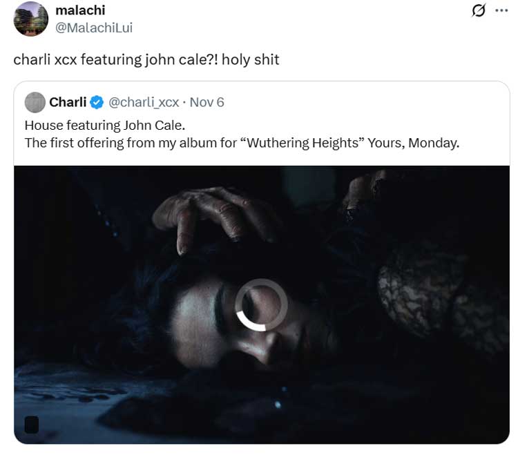 Charlie XCX drops new song ‘House’ from ‘Wuthering Heights’, John Cale reacts