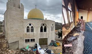 اسرائیلی قابضین کی انتہا پسندی میں دن بہ دن اضافہ، مسجد نذر آتش کرکے شہید کردیا