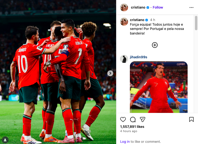 Ronaldo sends strong message to Portugal teammates ahead of Armenia clash