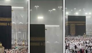 نماز استسقاء کے بعد مکہ مکرمہ میں بارش، مسجد الحرام سے عبادت کے روح پرور مناظر وائرل