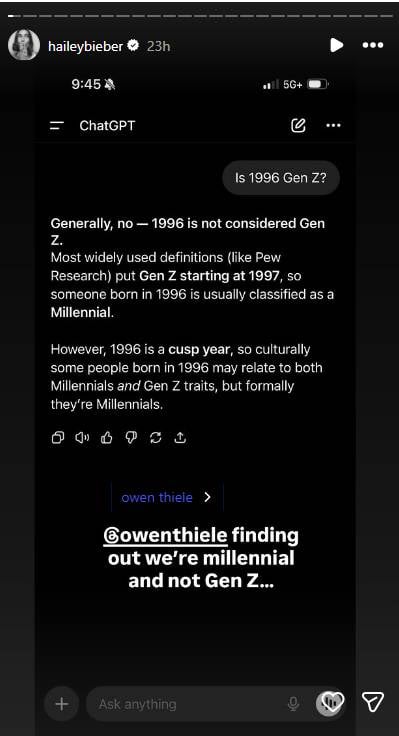 P.C. Instagram/haileybieber