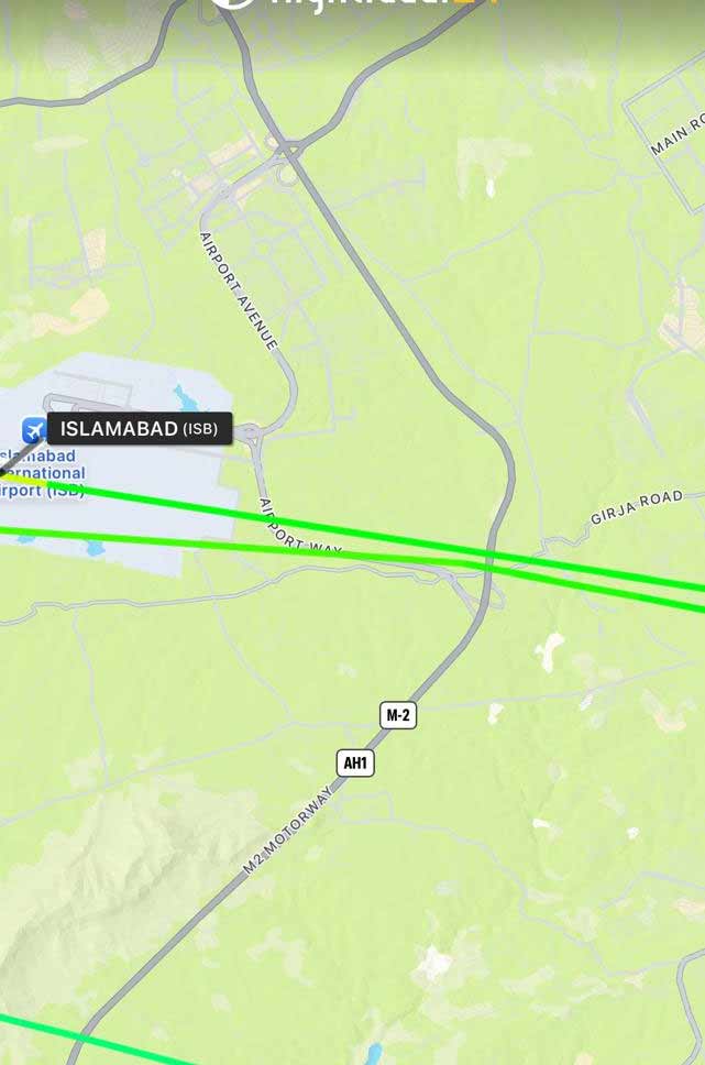 اسلام آباد ایئر پورٹ پر غیر ملکی طیارہ حادثے سے بچ گیا