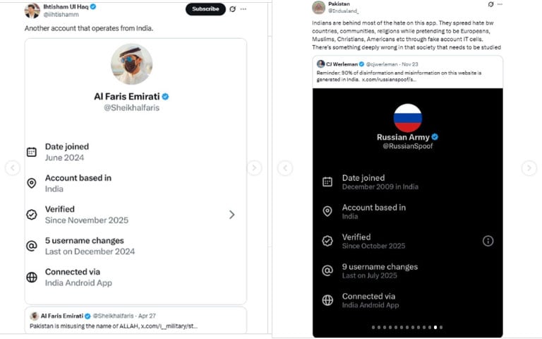 مسلم و پاکستان مخالف درجنوں ایکس اکاؤنٹس بھارت سے فعال ہونے کا انکشاف