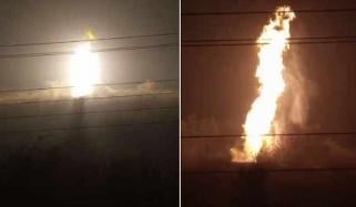 پشاور میں 24 انچ گیس پائپ لائن میں دھماکے سے آگ لگ گئی