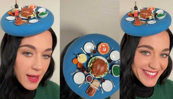 Katy Perry’s Thanksgiving hat leaves the internet drooling: ‘Bon Appetit’