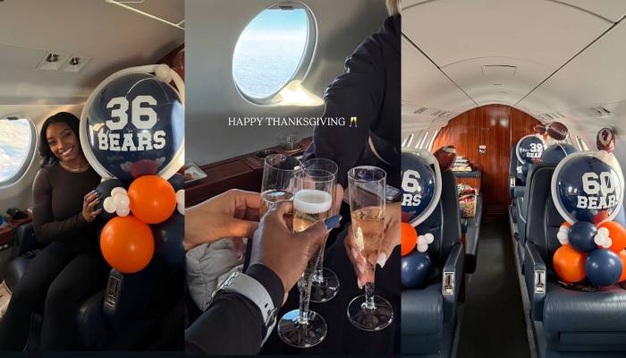 Simone Biles gives fans sneak peek of her glamorous Thanksgiving celebrations