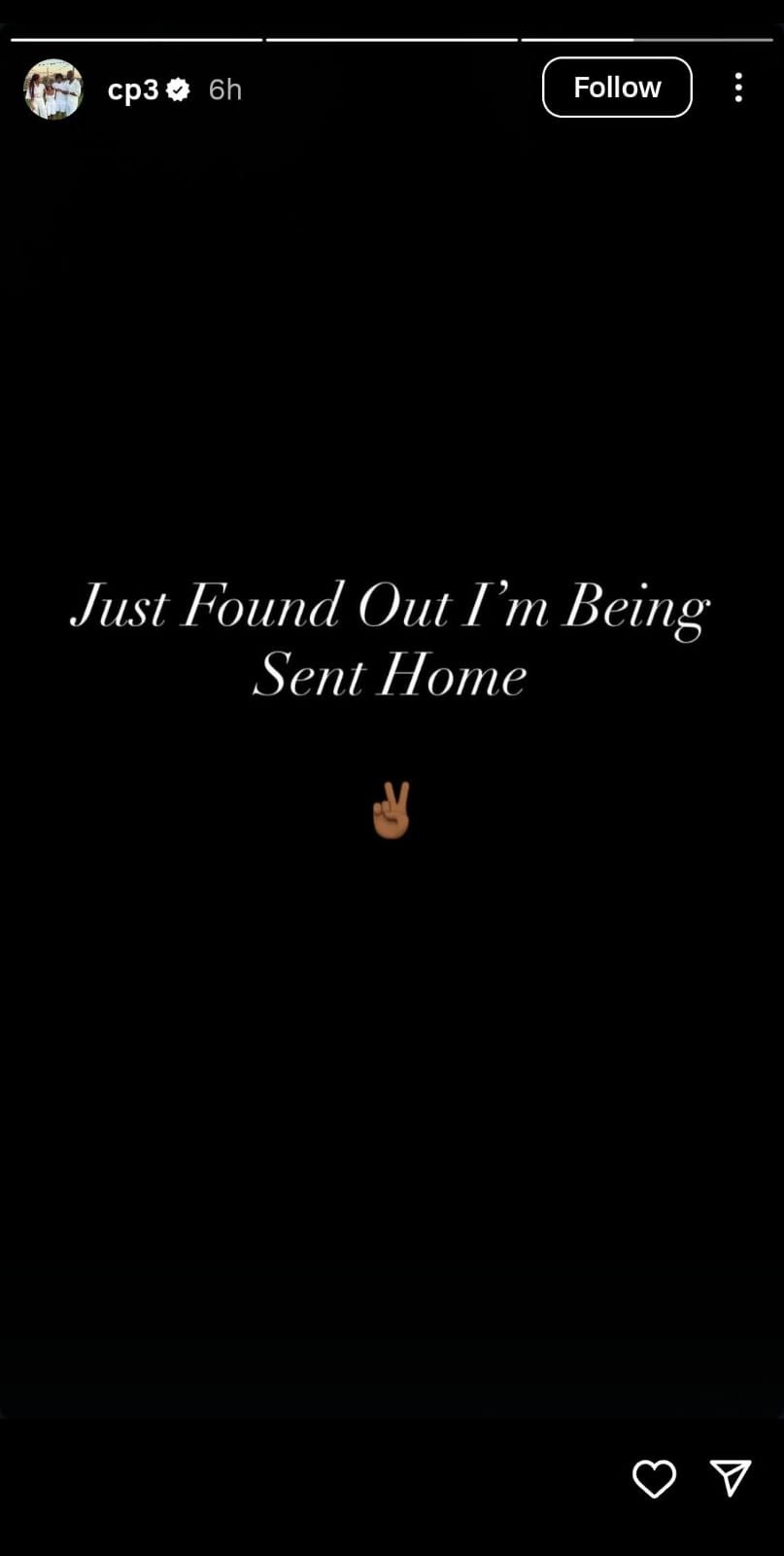 Picture Credit: Chris Paul/ Instagram Story