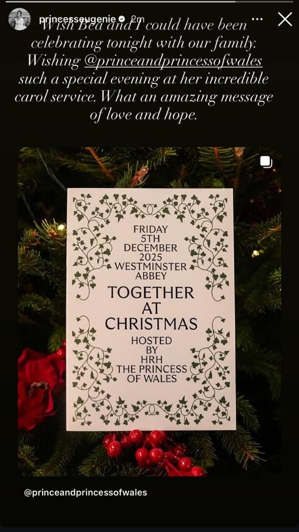 Picture credit: Princess Eugenie/ Instagram Stories