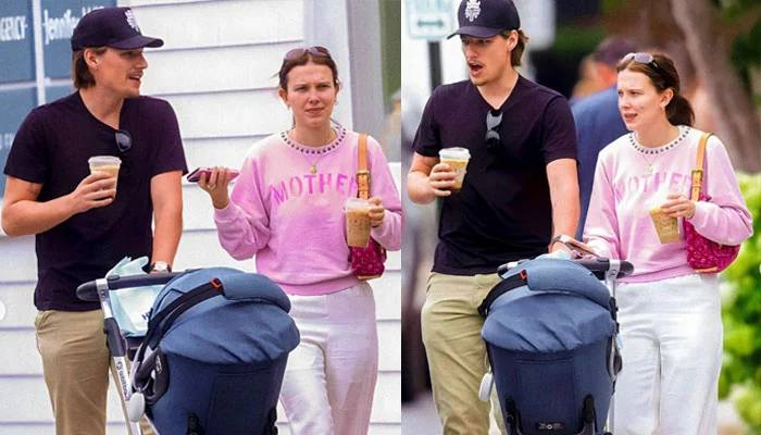 Millie Bobby Brown hides daughter under coat during walk with Jake in NYC