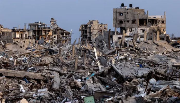 اسرائیلی بربریت سے تباہ حال غزہ کا ایک منظر—تصویر بشکریہ عرب میڈیا