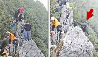 چین: سیلفی لینے کی کوشش، سیاح کی جان پر بن آئی