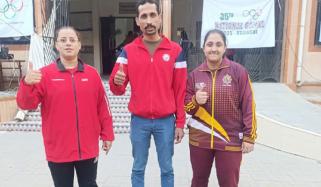 نیشنل گیمز: ویٹ لفٹنگ مقابلے، میاں، بیوی اور بیٹی ایکشن میں