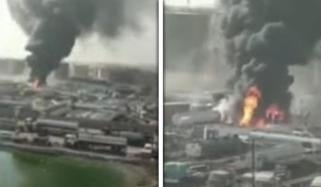کراچی: کیماڑی آئل ٹرمینل میں آگ لگ گئی