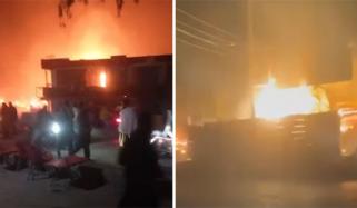 نوشہرہ: سی این جی اسٹیشن میں آگ لگ گئی، 4 افراد زخمی